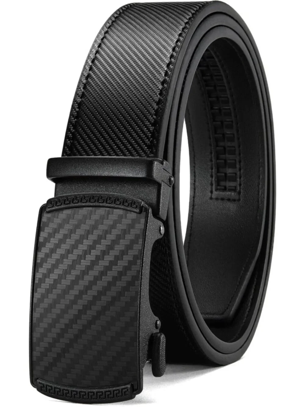 Men's Leather Ratchet Belt - Custom Fit, Smooth Sliding, Micro-Adjustable, Dress